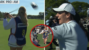 Caitlin Clark Laughs At Sophie Cunningham Drilling Fan W/ Tee Shot At Pro-Am