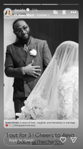 Davido and Chioma celebrate third wedding anniversary with heartfelt tributes