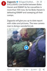 Many terrorists k!lled as Boko Haram and ISWAP fight (video)