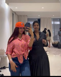 Regina Daniels meets Tiwa Savage