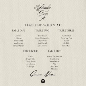 Summer Walker Reveals Album Collaborators With Wedding Seating Chart Featuring 21 Savage, GloRilla