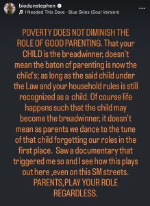 That your child is the breadwinner doesn’t mean the baton of parenting is now the child’s- actress Biodun Stephen tells parents