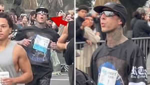 Travis Barker Performs After Running 5K in Santa Monica