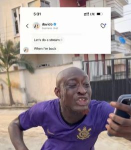 Carter Efe goes wild after Davido vowed to join his livestream
