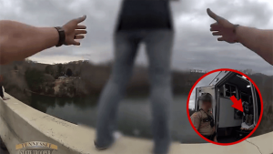 Heroic Officer Saves Suicidal Woman From Fatal Leap, Dramatic Video