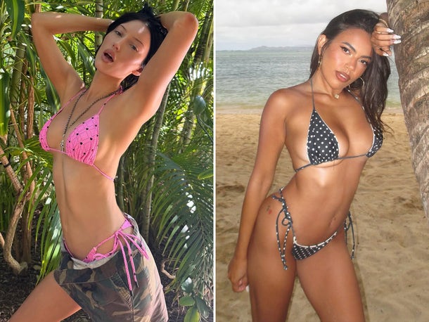 Meredith Duxbury vs Adelaine Morin Who’d you Rather?! (Polka Dot Bikinis)