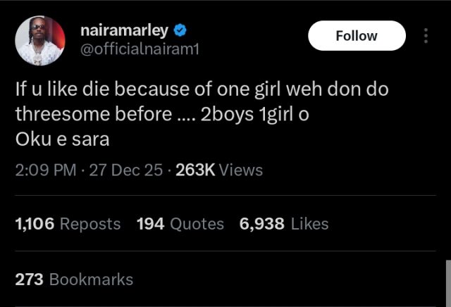Naira Marley drops cryptic tweet amid rumours of Wunmi’s pregnancy