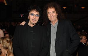 Queen’s Brian May gifts Black Sabbath’s Tony Iommi with his version of left-handed Red Special replica guitar
