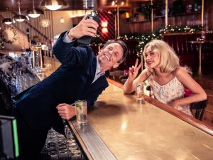 Sabrina Carpenter Chugs a Beer, Mimics a Raccoon While Day Drinking With Seth Meyers