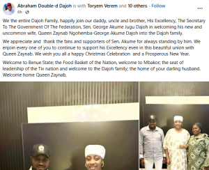 SGF George Akume marries Ooni of Ifeâs ex-wife Zaynab