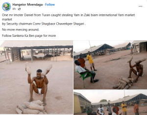 Suspected yam thief nabbed at Benue market