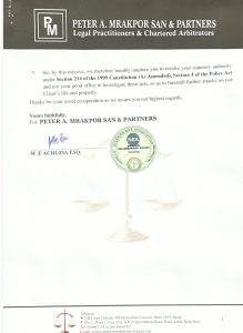 Urgent Call For An Investigation Into The âIncessant Threatsâ To The Life of Mr. Emmanuel Mouka, Burglary, Breaking and Entry